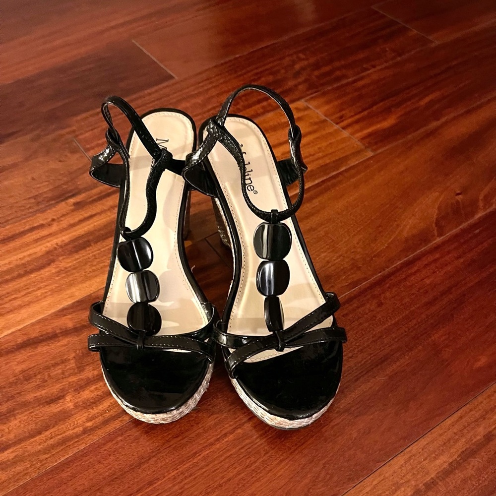Madeline T Strap Wedge Sandals